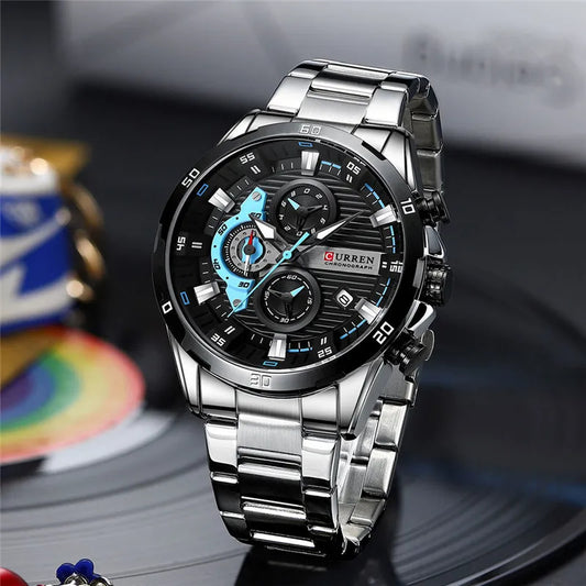 Reloj Curren 8402 de Lujo para hombre Plata
